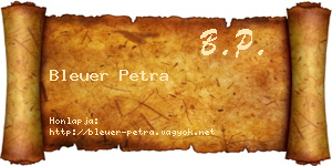 Bleuer Petra névjegykártya