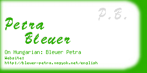 petra bleuer business card